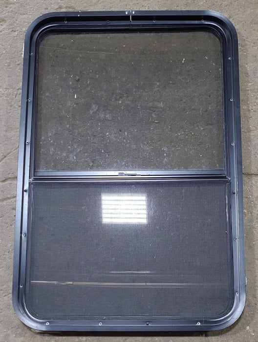 Used Black Radius Opening Window : 26 1/2" W x 39 3/4" H x 1 3/4" D