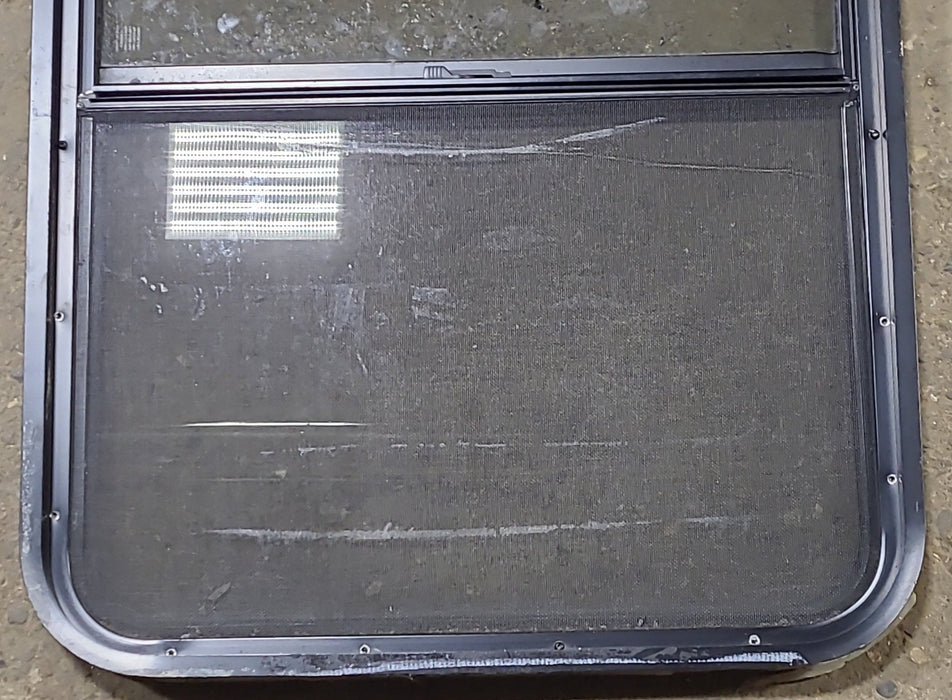 Used Black Radius Opening Window : 26 1/2" W x 39 3/4" H x 1 3/4" D
