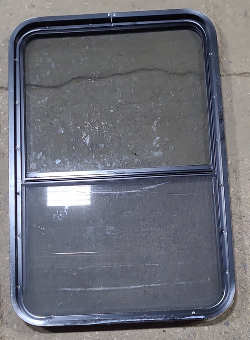 Used Black Radius Opening Window : 26 1/2" W x 39 3/4" H x 1 3/4" D