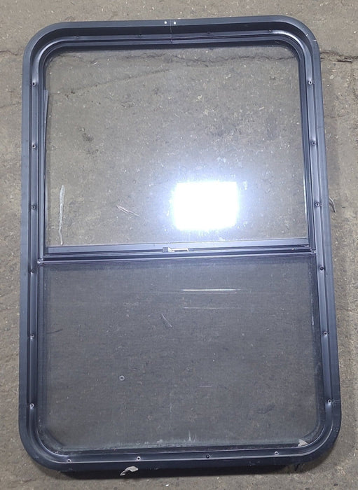 Used Black Radius Opening Window : 26 1/2" W x 39 3/4" H x 1 7/8" D