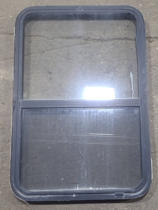 Used Black Radius Opening Window : 26 1/2" W x 39 3/4" H x 1 7/8" D