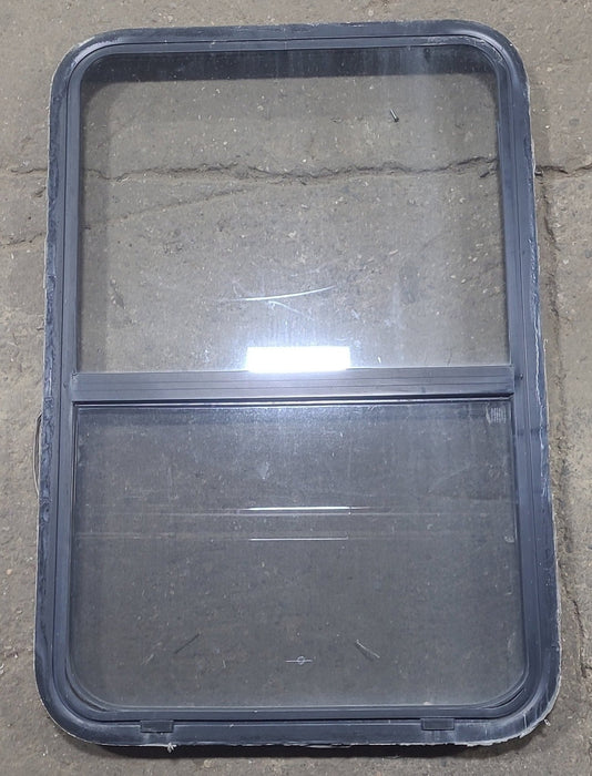 Used Black Radius Opening Window : 26 1/2" W x 39 3/4" H x 1 7/8" D