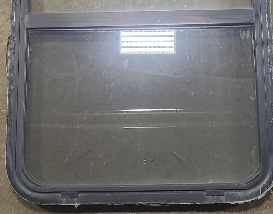 Used Black Radius Opening Window : 26 1/2" W x 39 3/4" H x 1 7/8" D