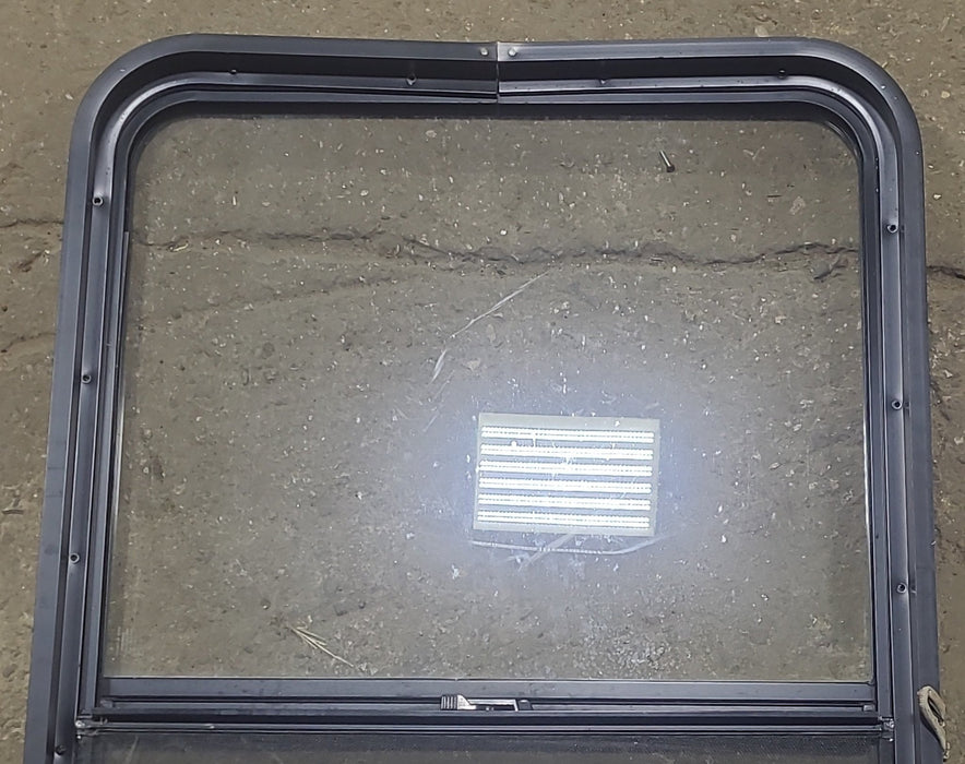 Used Black Radius Opening Window : 26 1/2" W x 39 3/4" H x 1 7/8" D