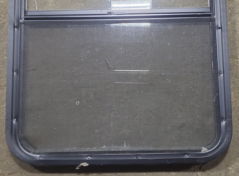 Used Black Radius Opening Window : 26 1/2" W x 39 3/4" H x 1 7/8" D
