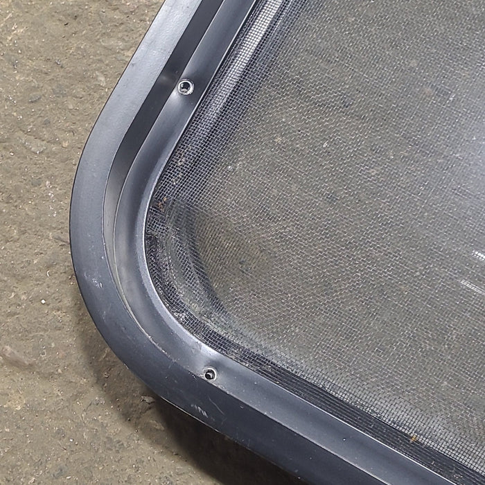 Used Black Radius Opening Window : 26 1/2" W x 39 3/4" H x 1 7/8" D