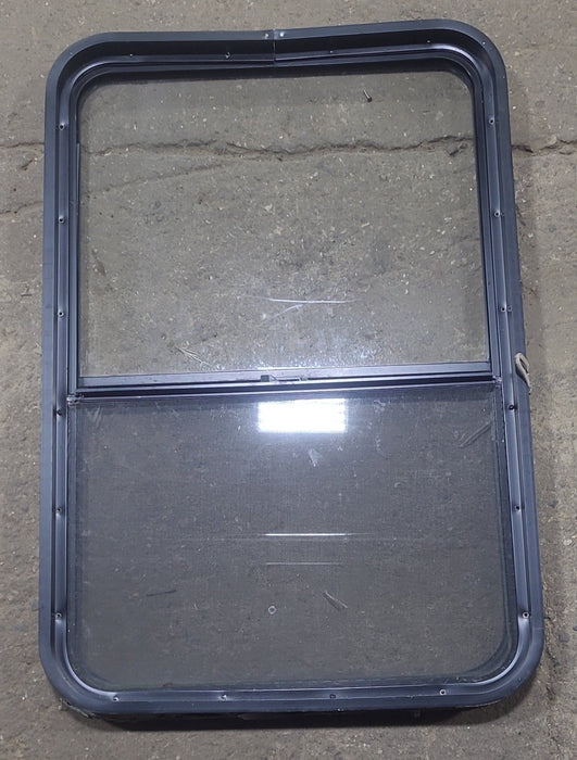 Used Black Radius Opening Window : 26 1/2" W x 39 3/4" H x 1 7/8" D