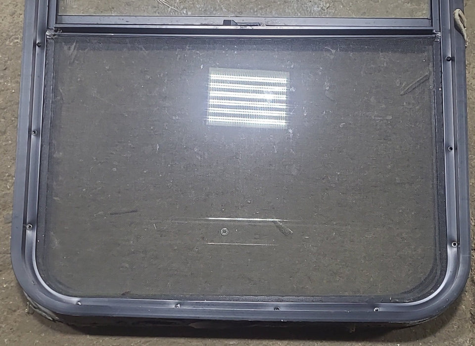 Used Black Radius Opening Window : 26 1/2" W x 39 3/4" H x 1 7/8" D