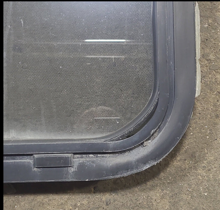 Used Black Radius Opening Window : 26 1/2" W x 39 3/4" H x 1 7/8" D