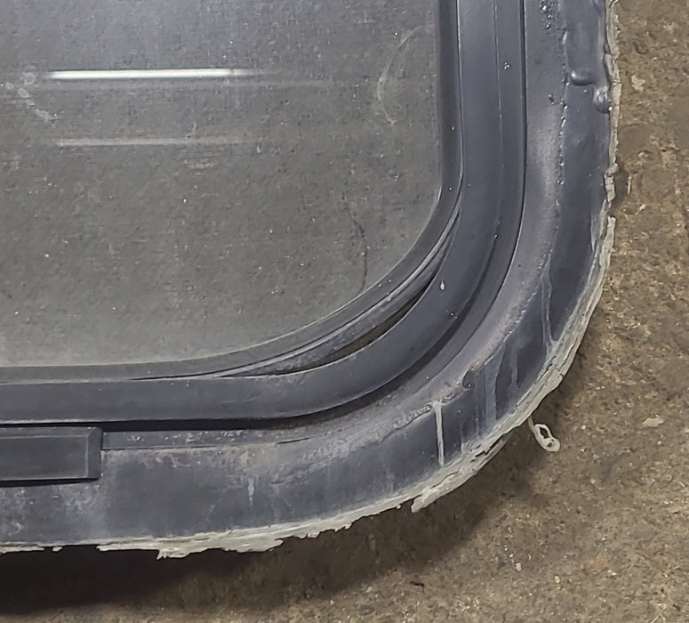 Used Black Radius Opening Window : 26 1/2" W x 39 3/4" H x 1 7/8" D