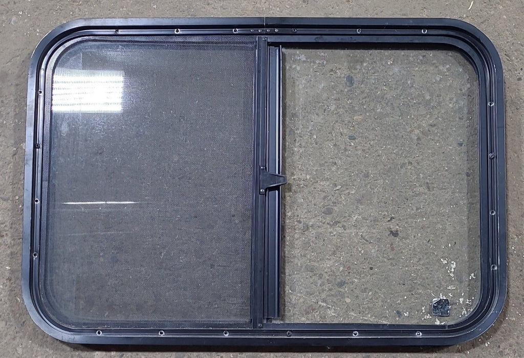 Used Black Radius Opening Window : 27 1/2" W x 18 5/8" H x 1" D