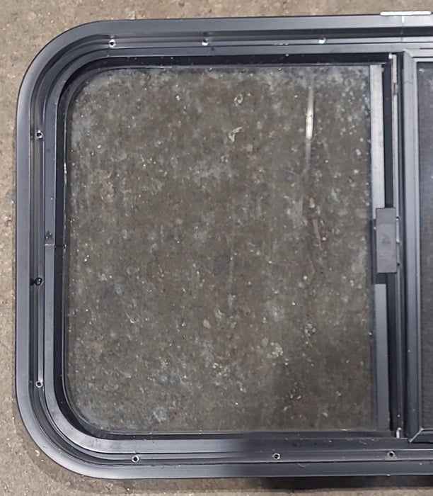 Used Black Radius Opening Window : 29 1/2" W x 17 1/2" H x 1 3/4" D