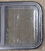 Used Black Radius Opening Window : 29 1/2" W x 17 1/2" H x 1 3/4" D - Young Farts RV Parts