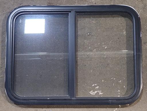 Used Black Radius Opening Window : 29 1/2" W x 21 1/2" H x 1 1/4" D - Young Farts RV Parts