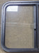 Used Black Radius Opening Window : 29 1/2" W x 21 1/2" H x 1 1/4" D - Young Farts RV Parts
