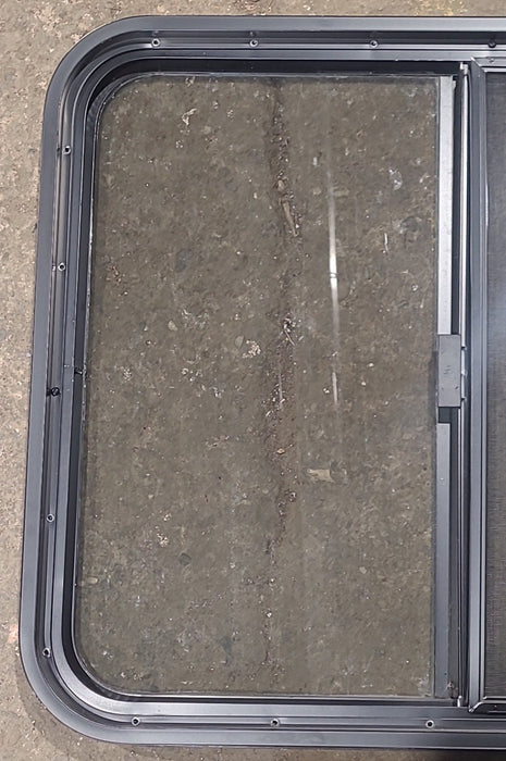 Used Black Radius Opening Window : 29 1/2" W x 25 1/2" H x 1 3/4" D