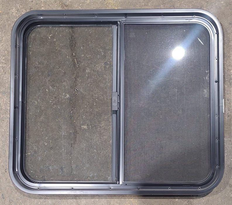 Used Black Radius Opening Window : 29 1/2" W x 25 1/2" H x 1 3/4" D