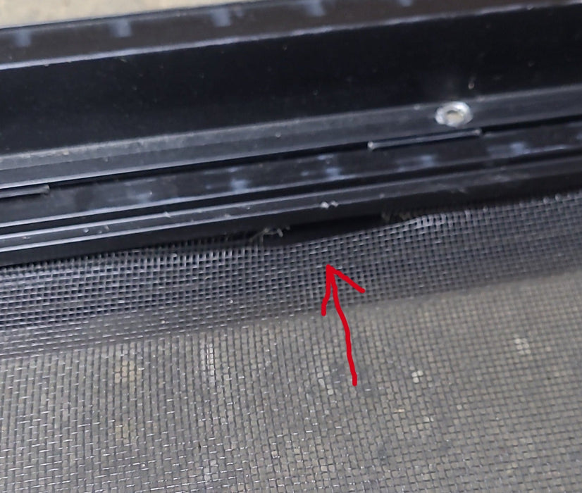 Used Black Radius Opening Window : 29 1/2" W x 47 1/2" H x 1 3/4" D - Young Farts RV Parts