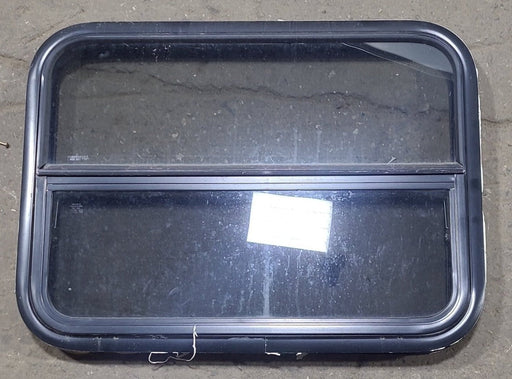 Used Black Radius Opening Window : 29 1/4" W x 21 1/2" H x 1 3/4" D - Young Farts RV Parts