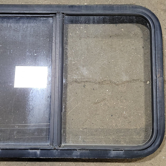 Used Black Radius Opening Window : 29 3/8" W X 21 1/2" H X 2" D - Young Farts RV Parts