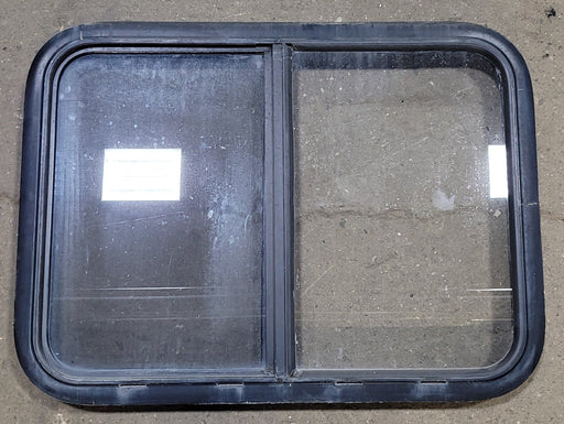 Used Black Radius Opening Window : 29 3/8" W X 21 1/2" H X 2" D - Young Farts RV Parts