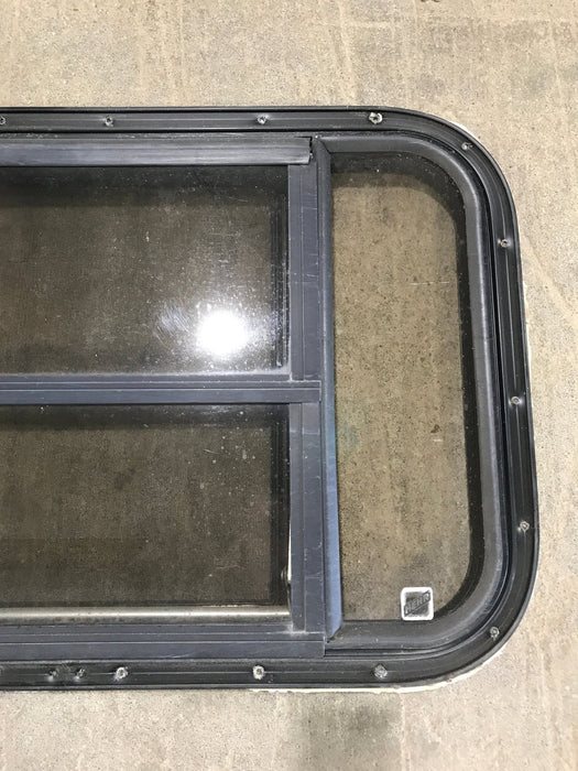Used Black Radius Opening Window : 30 1/2" W x 18 3/4" H x 1 1/2" D
