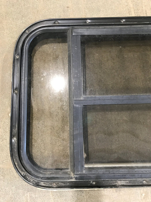 Used Black Radius Opening Window : 30 1/2" W x 18 3/4" H x 1 1/2" D