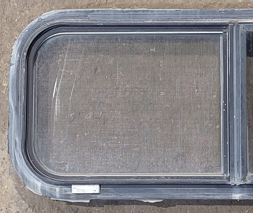 Used Black Radius Opening Window : 30 1/4" W x 11 3/4" H x 1 3/4" D