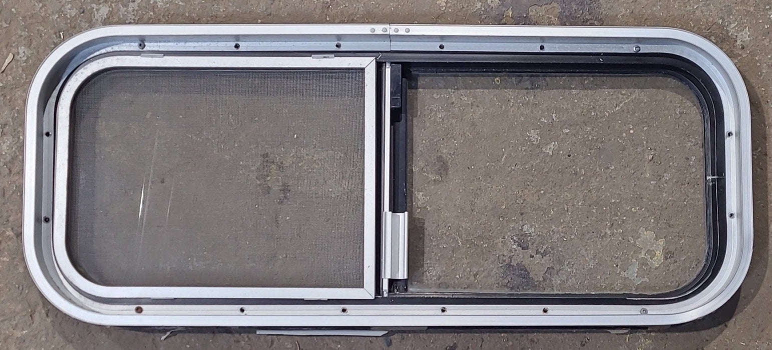 Used Black Radius Opening Window : 30 1/4" W x 11 3/4" H x 1 3/4" D