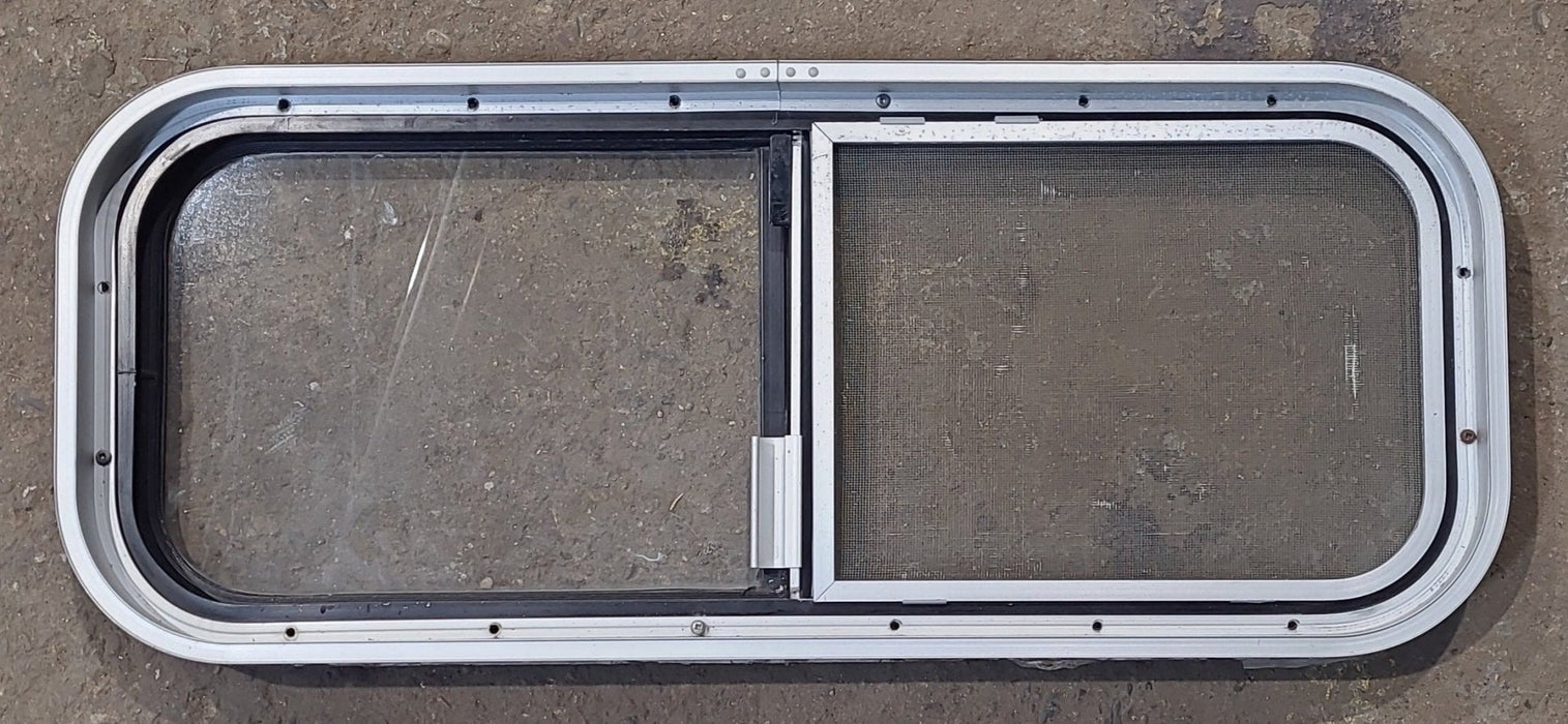 Used Black Radius Opening Window : 30 1/4" W x 11 3/4" H x 1 3/4" D