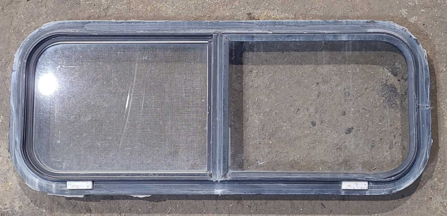 Used Black Radius Opening Window : 30 1/4" W x 11 3/4" H x 1 3/4" D