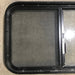 Used Black Radius Opening Window : 30 1/4" W x 17 3/4" H x 1 7/8" D - Young Farts RV Parts