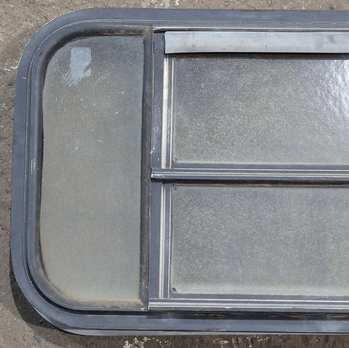 Used Black Radius Opening Window : 30 1/4" x 14 7/8" x 1 3/4" D - Young Farts RV Parts