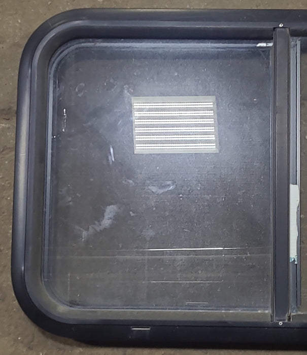 Used Black Radius Opening Window : 30 3/8" W x 18" H x 1 5/8" D