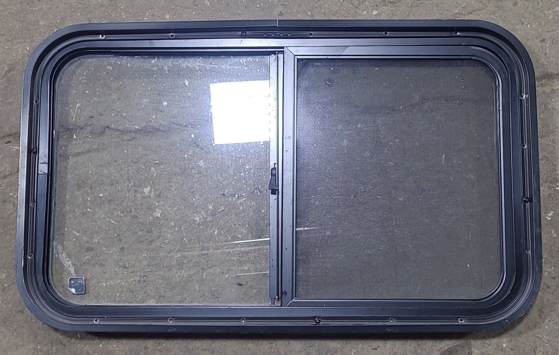 Used Black Radius Opening Window : 30 3/8" W x 18" H x 1 5/8" D