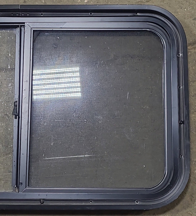 Used Black Radius Opening Window : 30 3/8" W x 18" H x 1 5/8" D