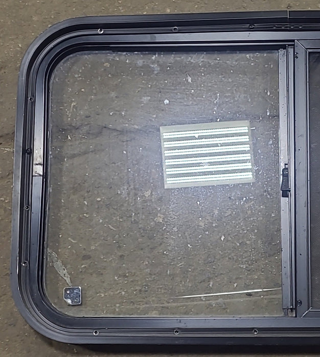 Used Black Radius Opening Window : 30 3/8" W x 18" H x 1 5/8" D