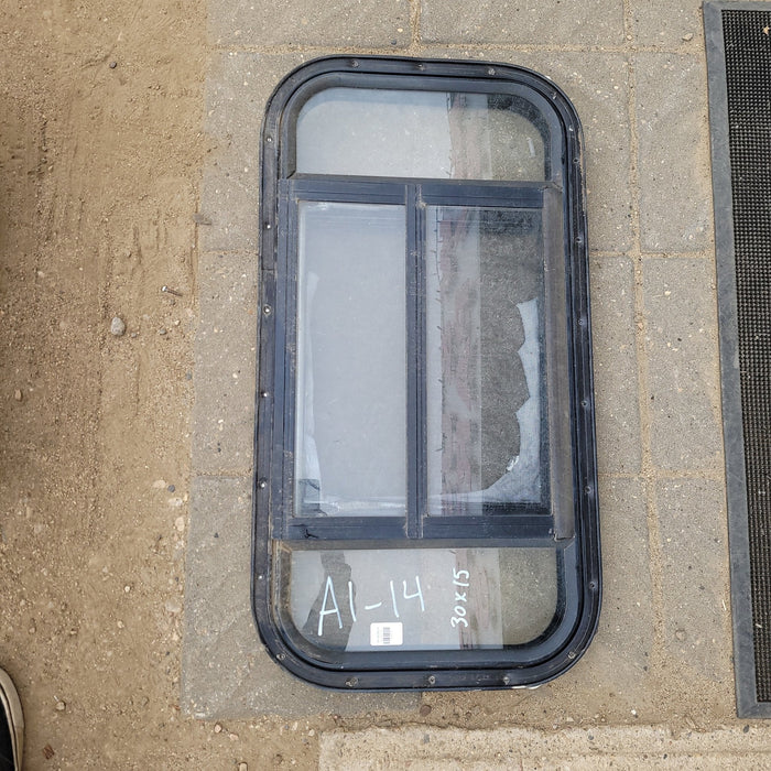 Used Black Radius Opening Window : 30 X 15 X 2" D