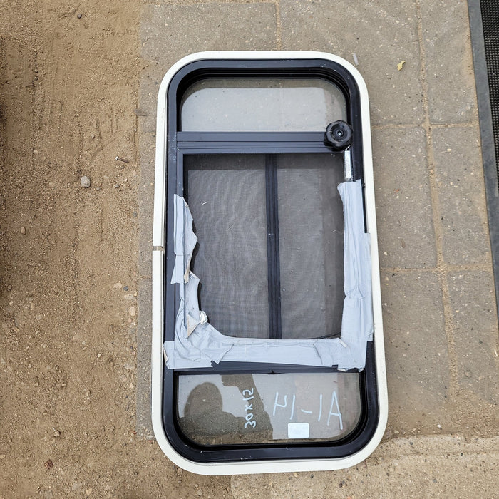 Used Black Radius Opening Window : 30 X 15 X 2" D