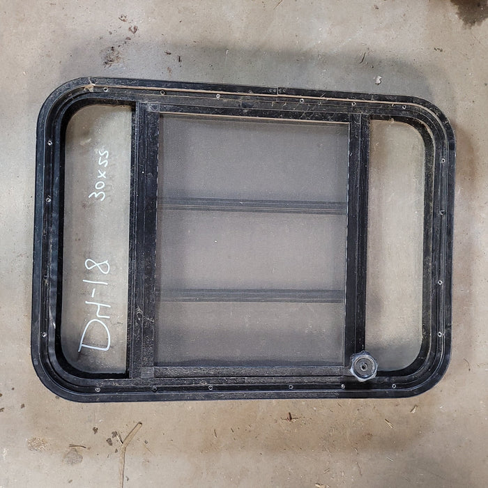 Used Black Radius Opening Window : 29 1/2" W x 21 1/2" H x 1 7/8"