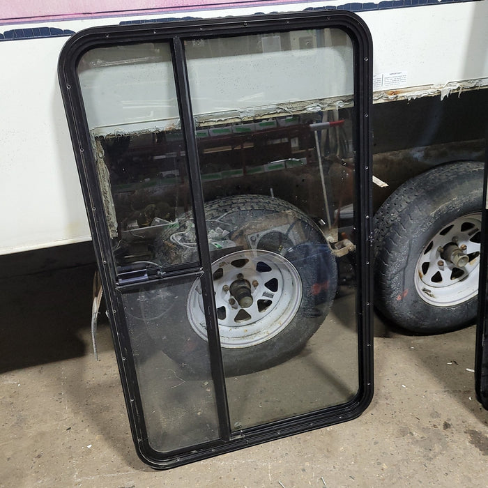 Used Black Radius Opening Window : 30 X 48 1/4 X 2" D