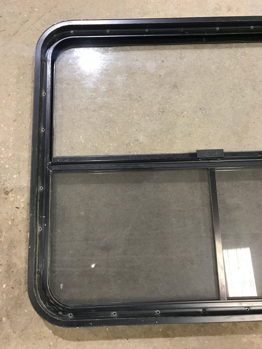 Used Black Radius Opening Window : 34 1/2" W x 29 1/2" H x 1 7/8" D
