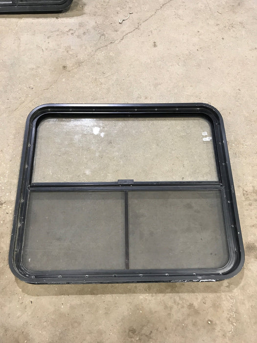 Used Black Radius Opening Window : 34 1/2" W x 29 1/2" H x 1 7/8" D
