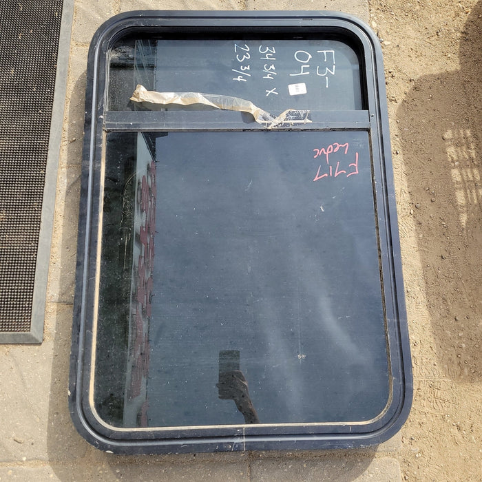 Used Black Radius Opening Window : 34 3/4 X 23 3/4 X 2" D