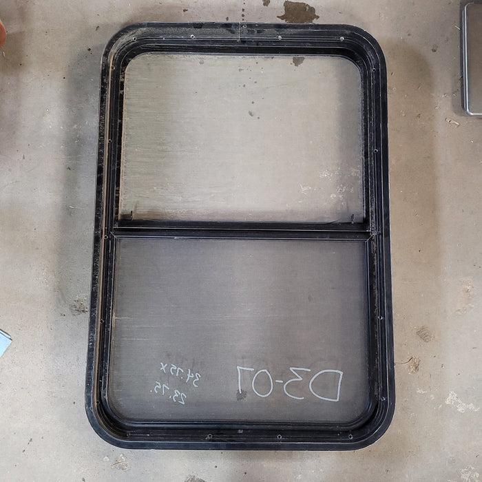 Used Black Radius Opening Window : 34 3/4 X 23 3/4 X 2" D