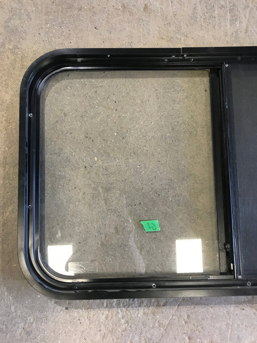 Used Black Radius Opening Window : 34" W x 19 3/4" H x 1 1/2"