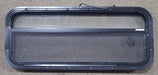 Used Black Radius Opening Window : 35 1/2" W x 14 1/4" H x 2" D - Young Farts RV Parts