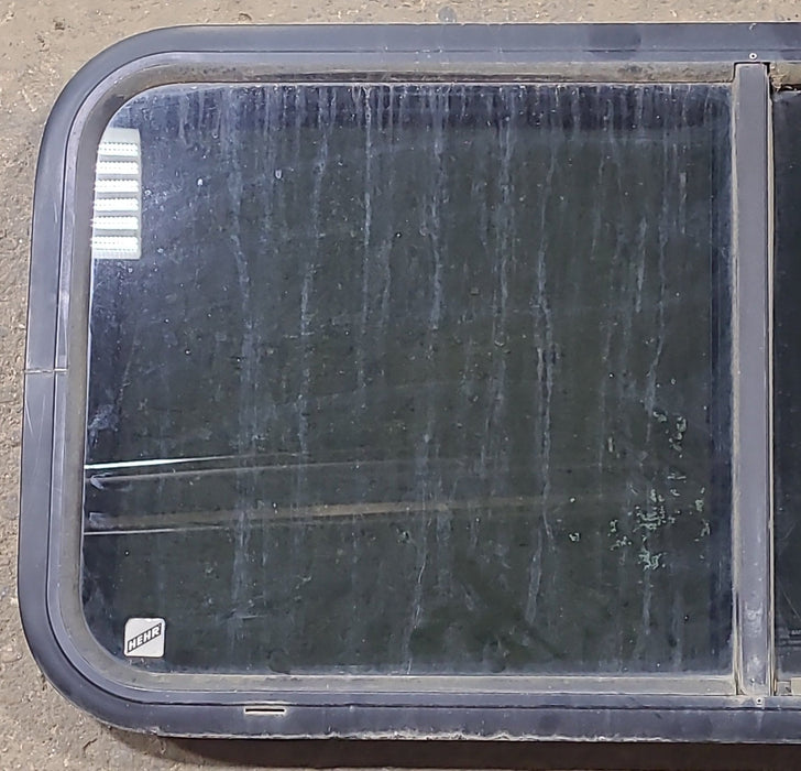 Used Black Radius Opening Window : 35 1/2" W x 17 1/2" H x 1 7/8" D
