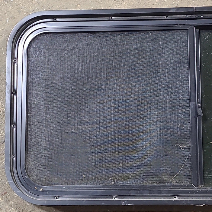 Used Black Radius Opening Window : 35 1/2" W x 17 1/2" H x 1 7/8" D