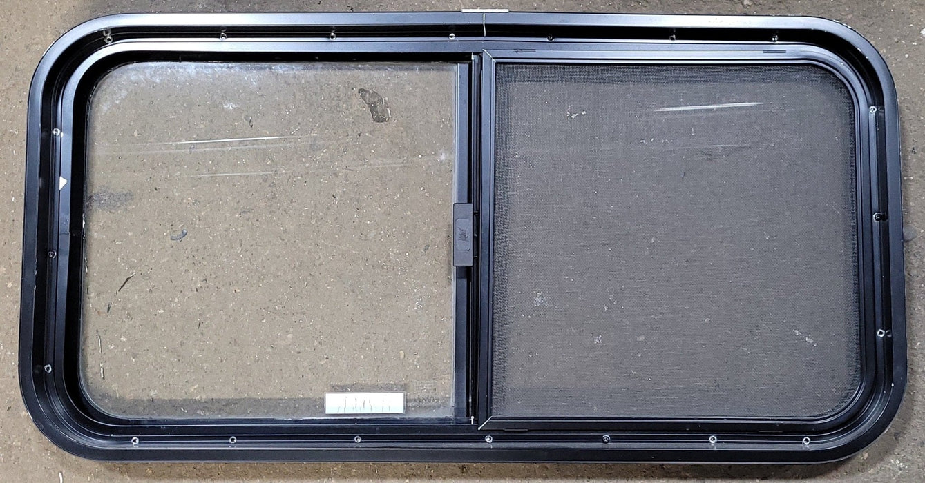Used Black Radius Opening Window : 35 1/2" W X 17 1/2" H X 2" D